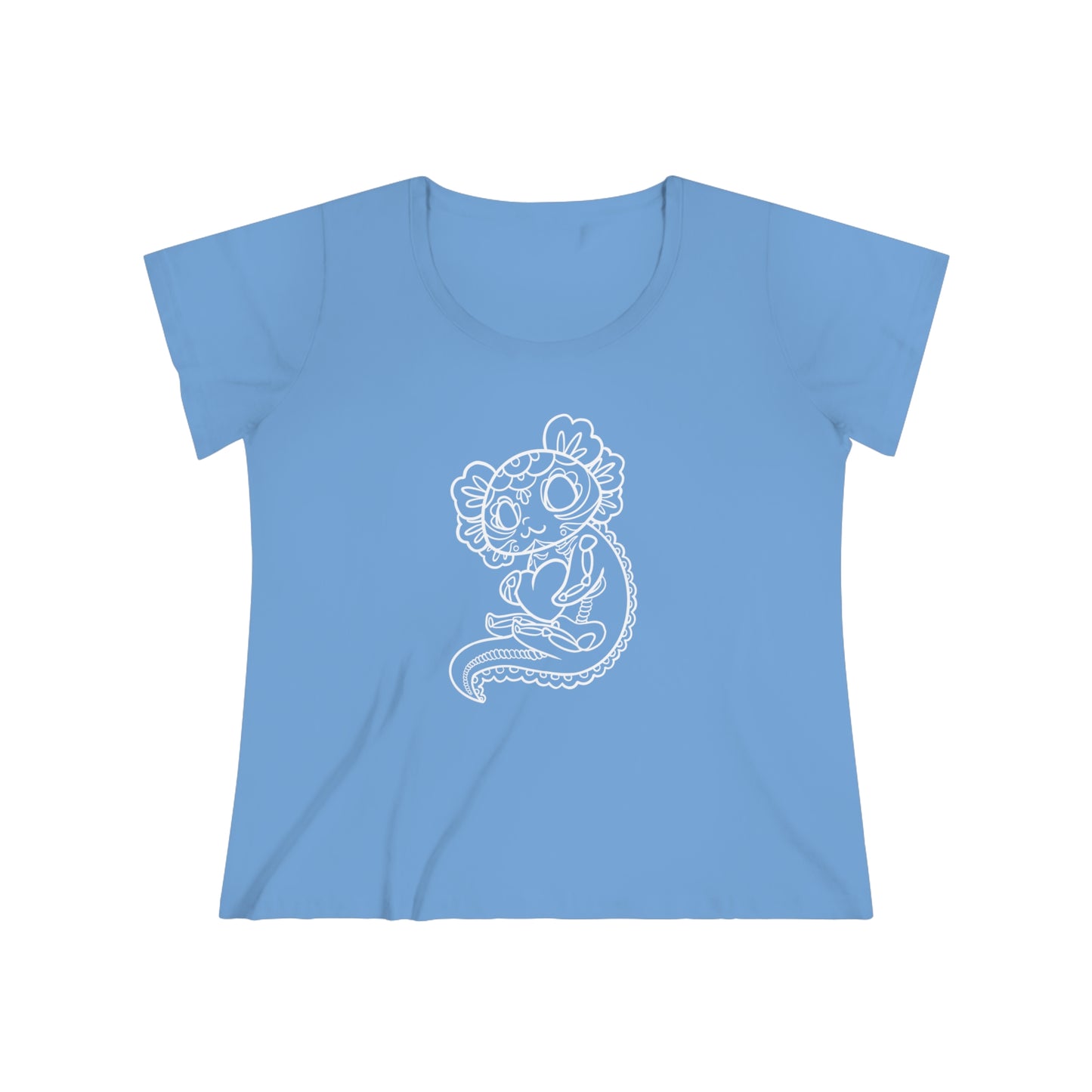 Axolotl Dia de Muertos curvy shirt