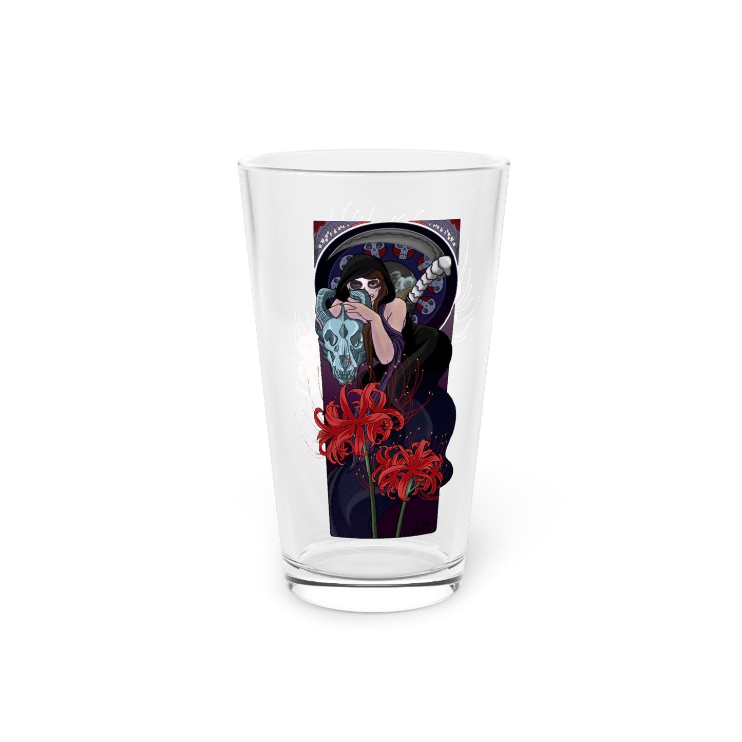 Bas Goddess of Death Pint Glass, 16oz