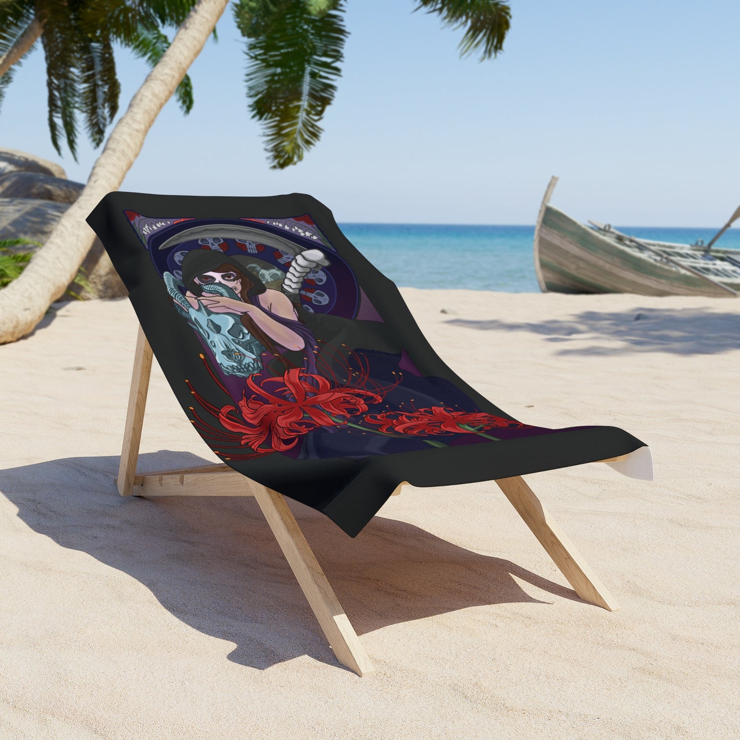 Bas Goddess of Death Beach Towel