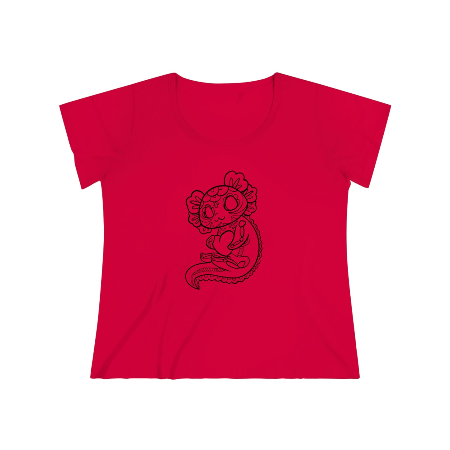 Axolotl Dia de Muertos curvy shirt