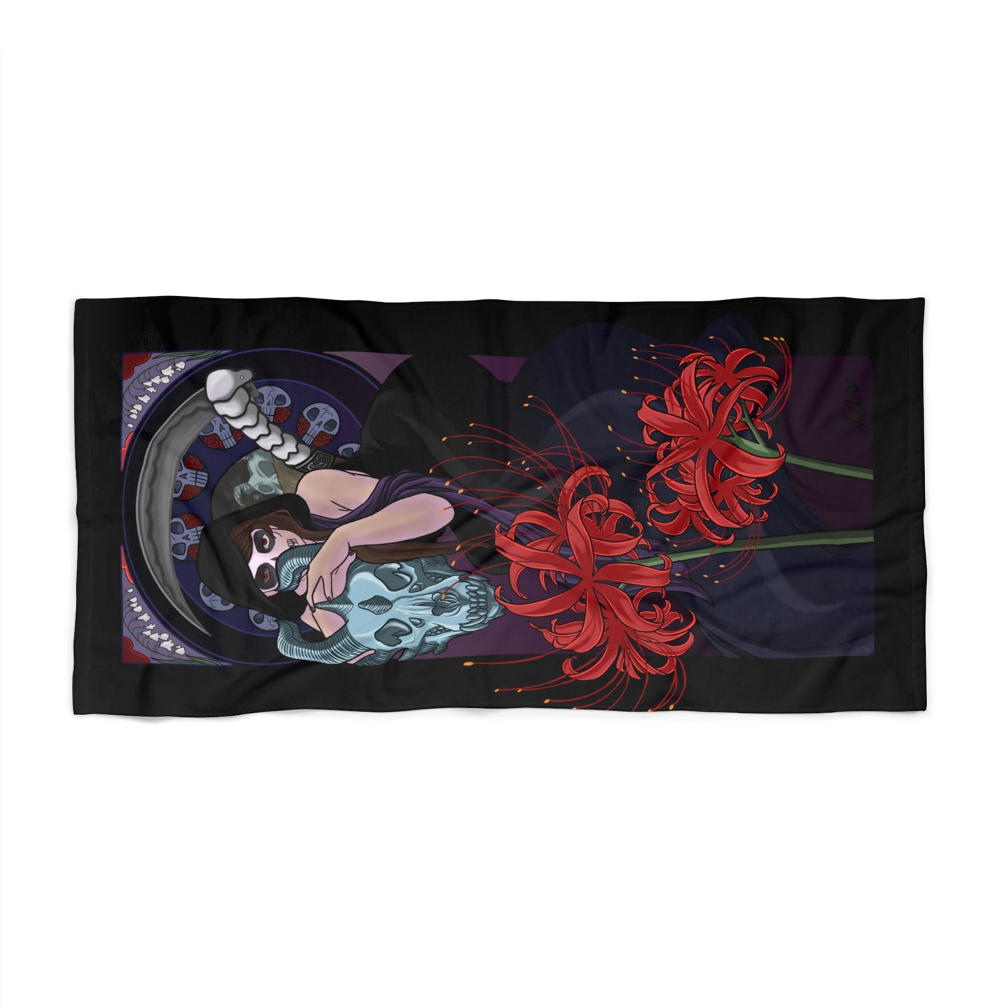 Bas Goddess of Death Beach Towel