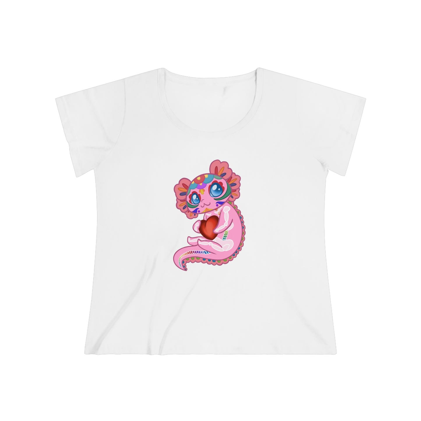 Axolotl Dia de Muertos curvy shirt