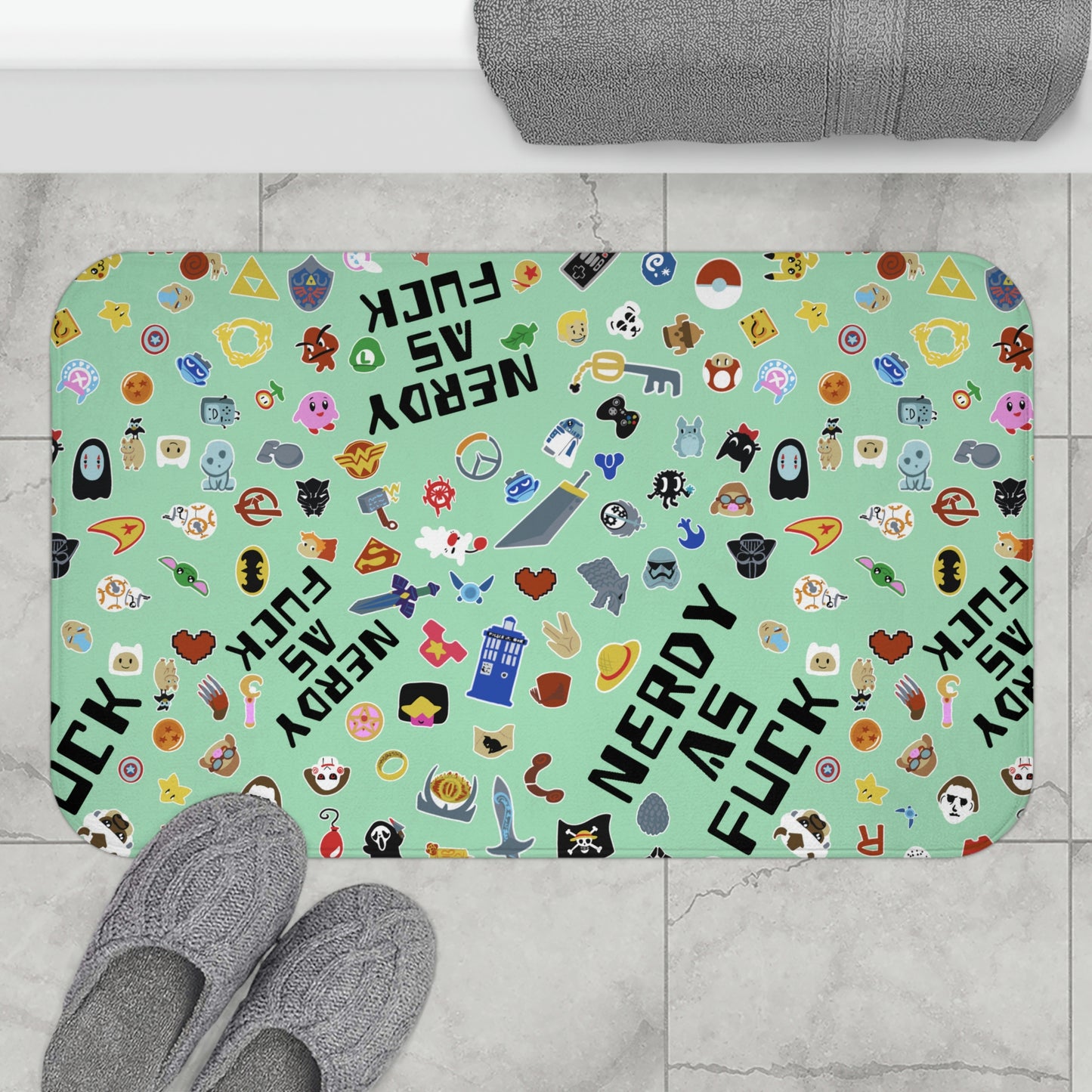 Nerdy AF Bath Mat