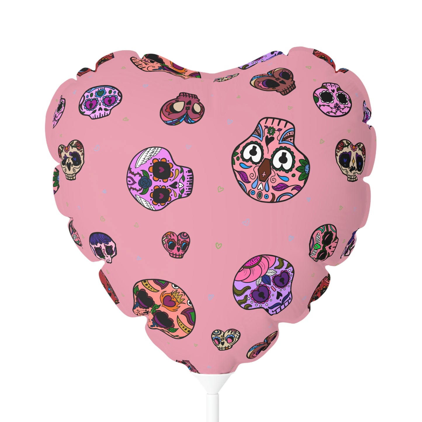 Valentines Skeull Balloon (Round and Heart-shaped), 11"