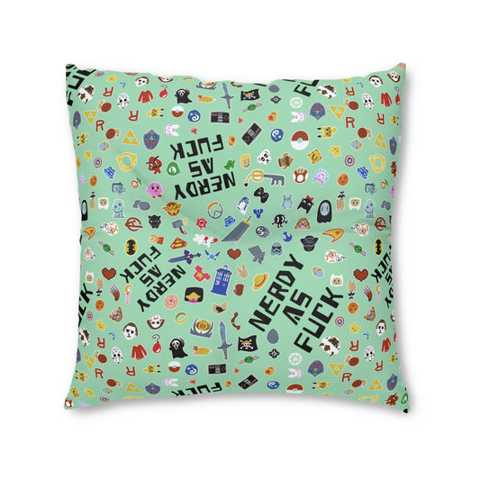 Nerdy AF Tufted Floor Pillow, Square