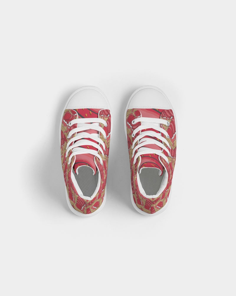 Strawberry Tart Kids Hightop Canvas Shoe