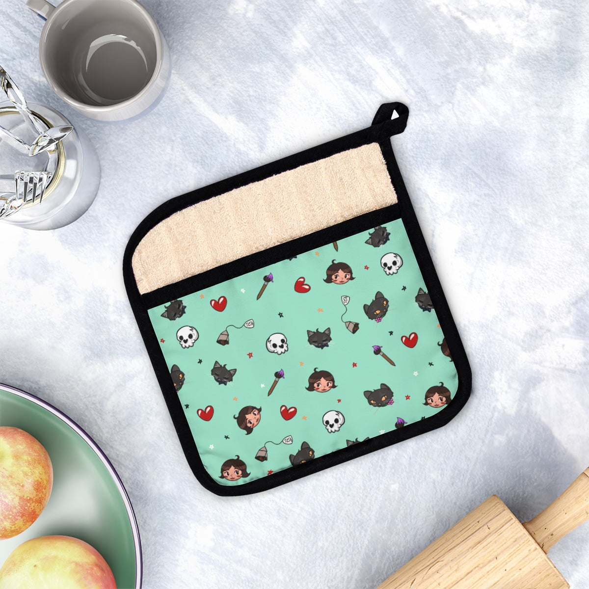 Jujudrawsart Pot Holder with Pocket